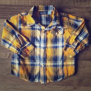 Children’s Place Yellow Plaid Button Down Shirt